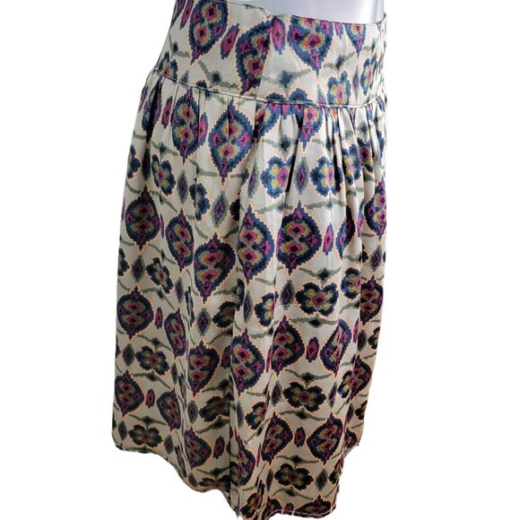 Vintage 90s Satin Mini Skirt Women Medium 8 Geometric A-line Formal Pockets Fall - Picture 14 of 14